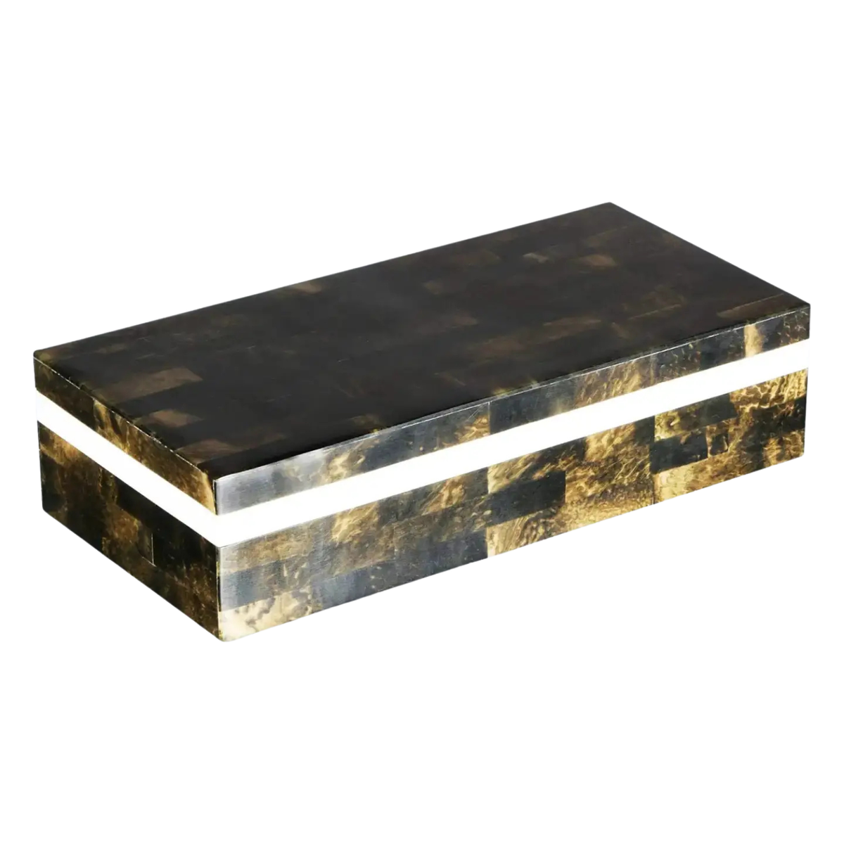 Decorative Box Quatrefoil Black & White – 10" x 4" x 2.5"