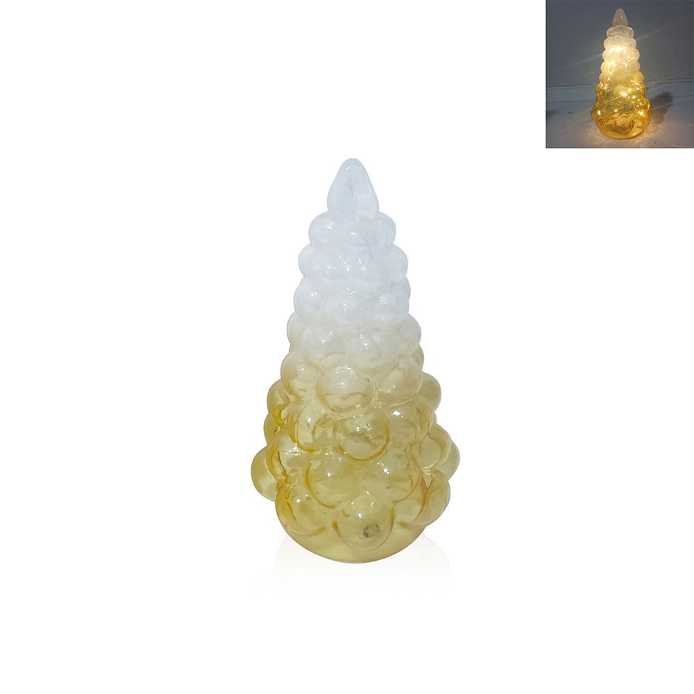 10.5" Ombre Bubble Glass Light-Up Christmas Tree