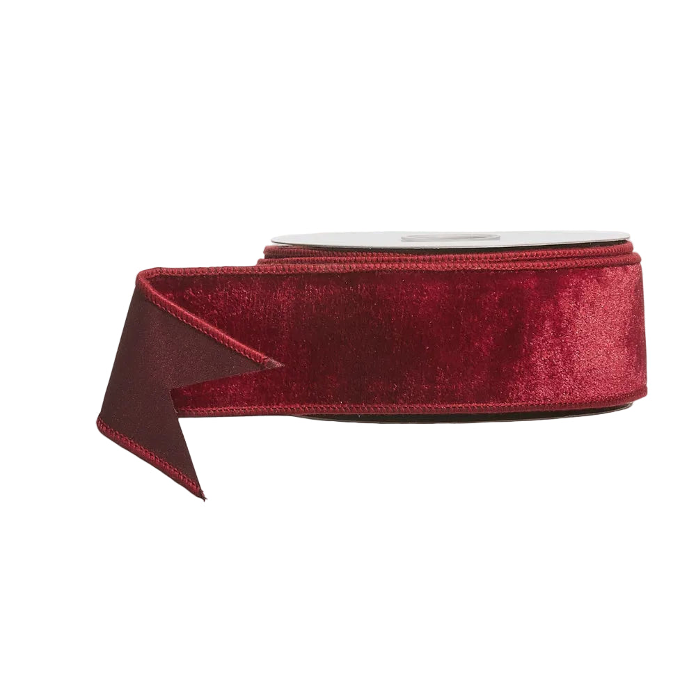 2.5" Deep Red Wired Ribbon | 10yds