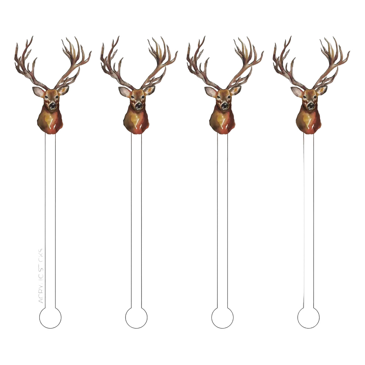 Deer Mount Acrylic Stir Sticks