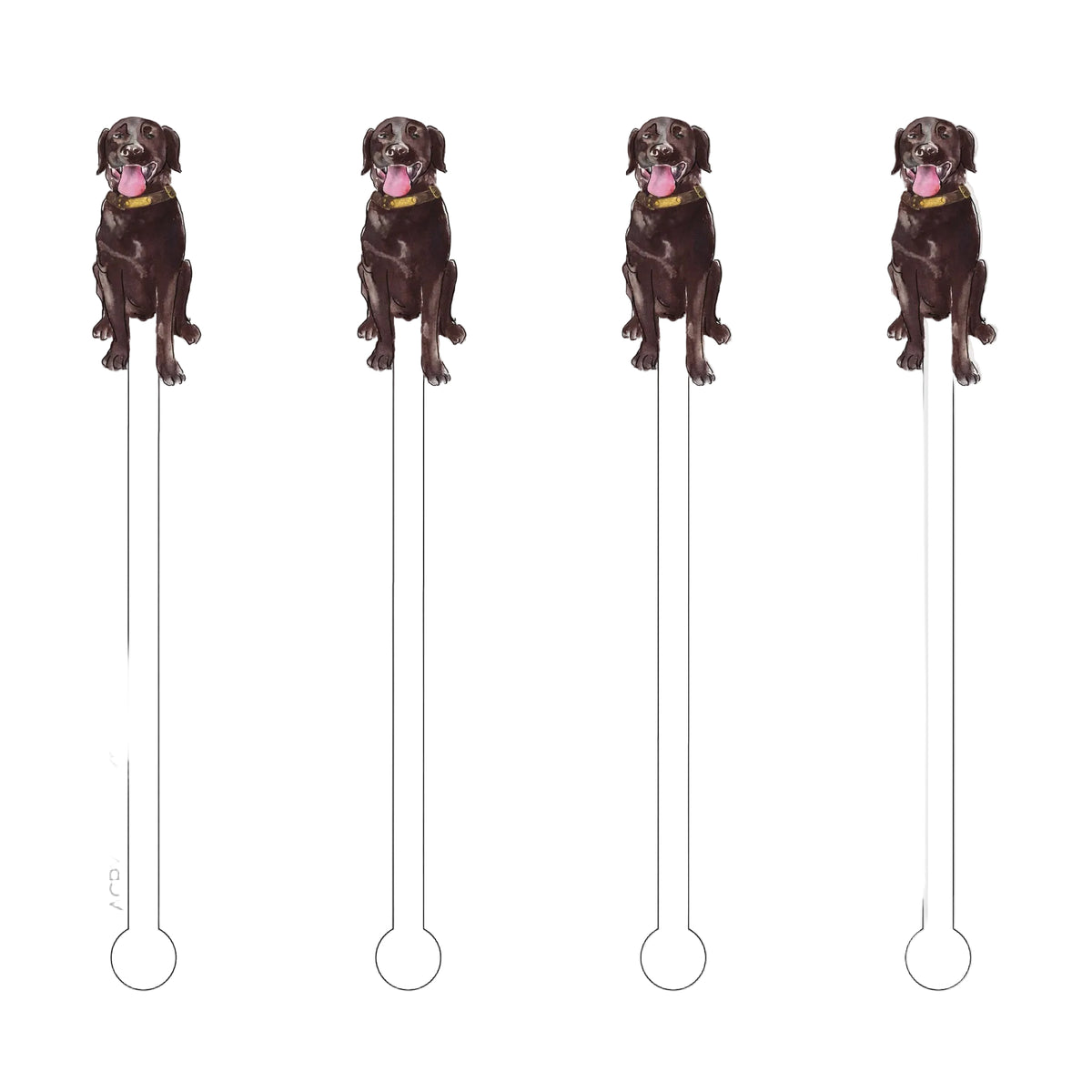 Brown Lab Acrylic Stir Sticks