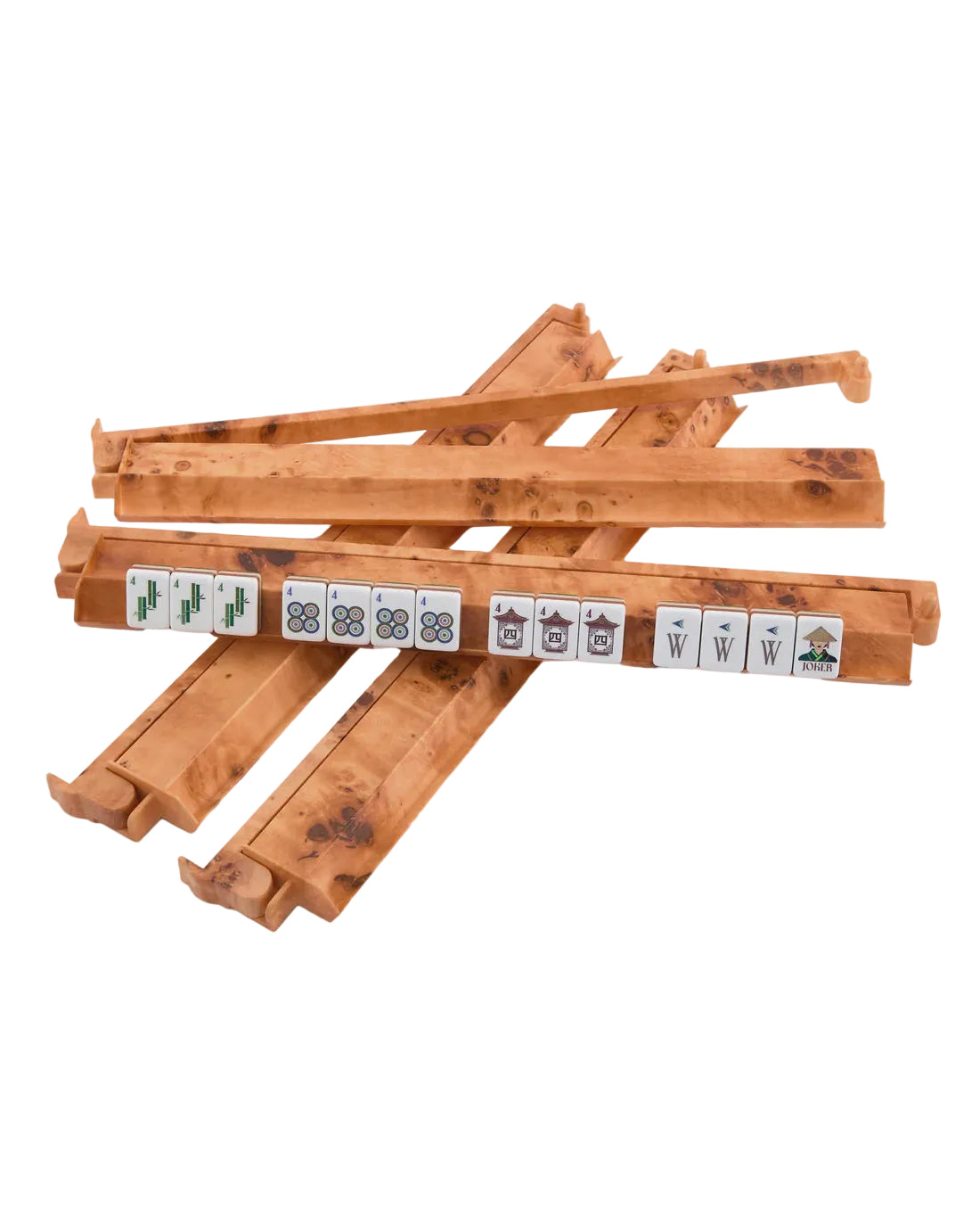 Burl Mahjong Rack and Pusher Set