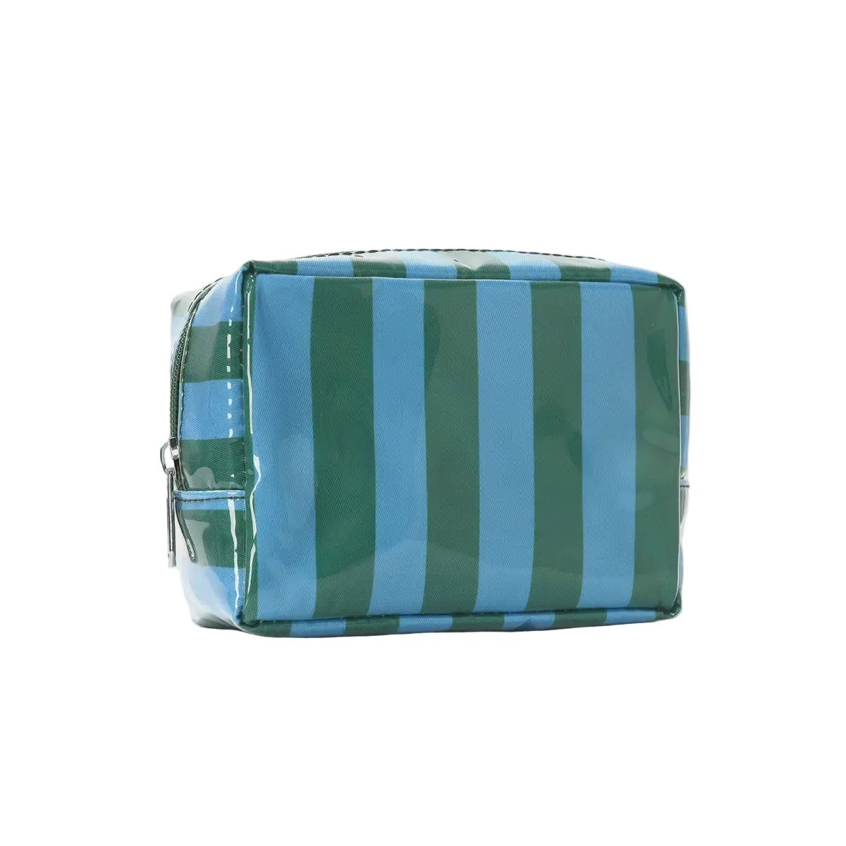 Colorful Stripe Mini Makeup Storage Bag – Blue & Green