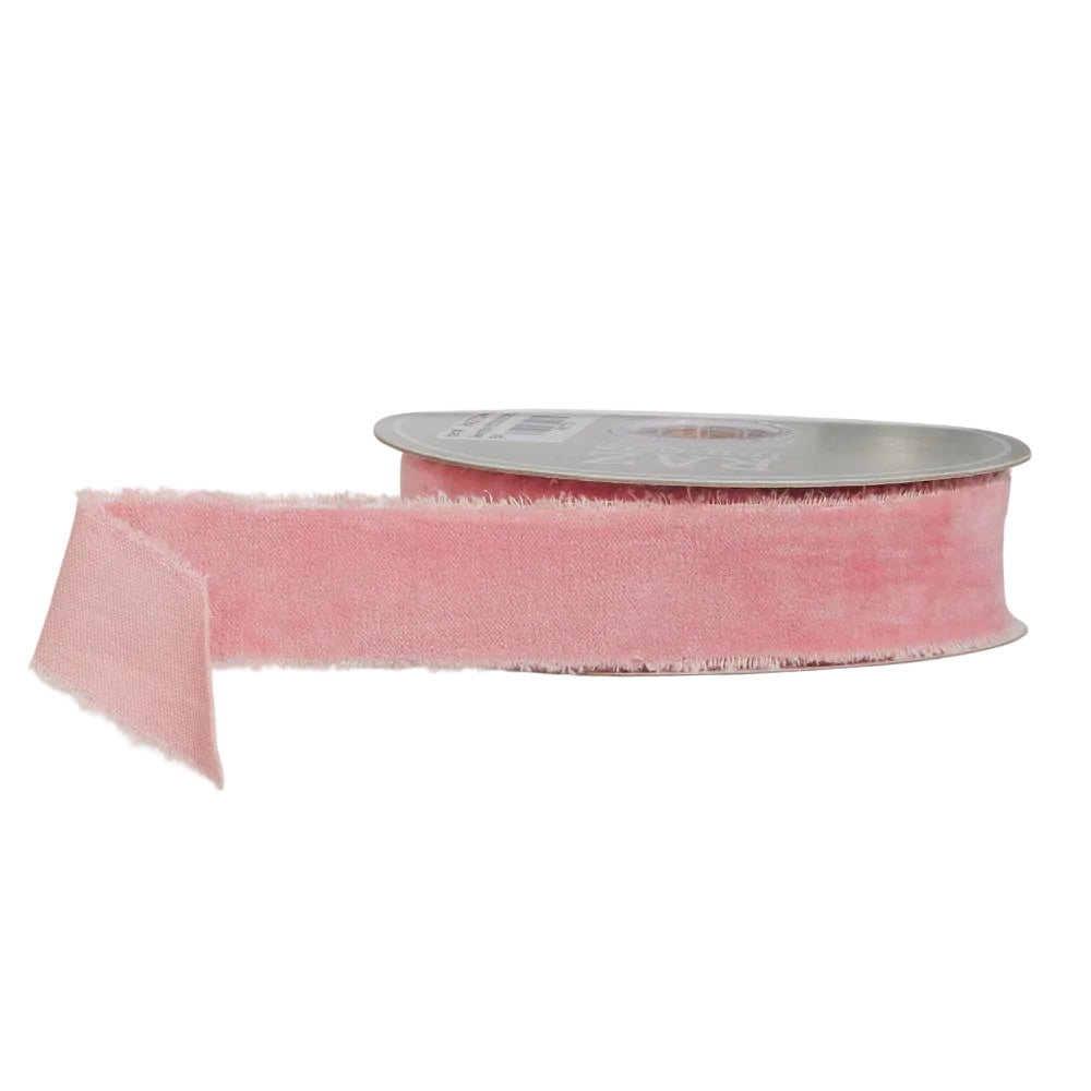 1.5" x 10 Yds Mauve Velvet Torn Edge Unwired Ribbon