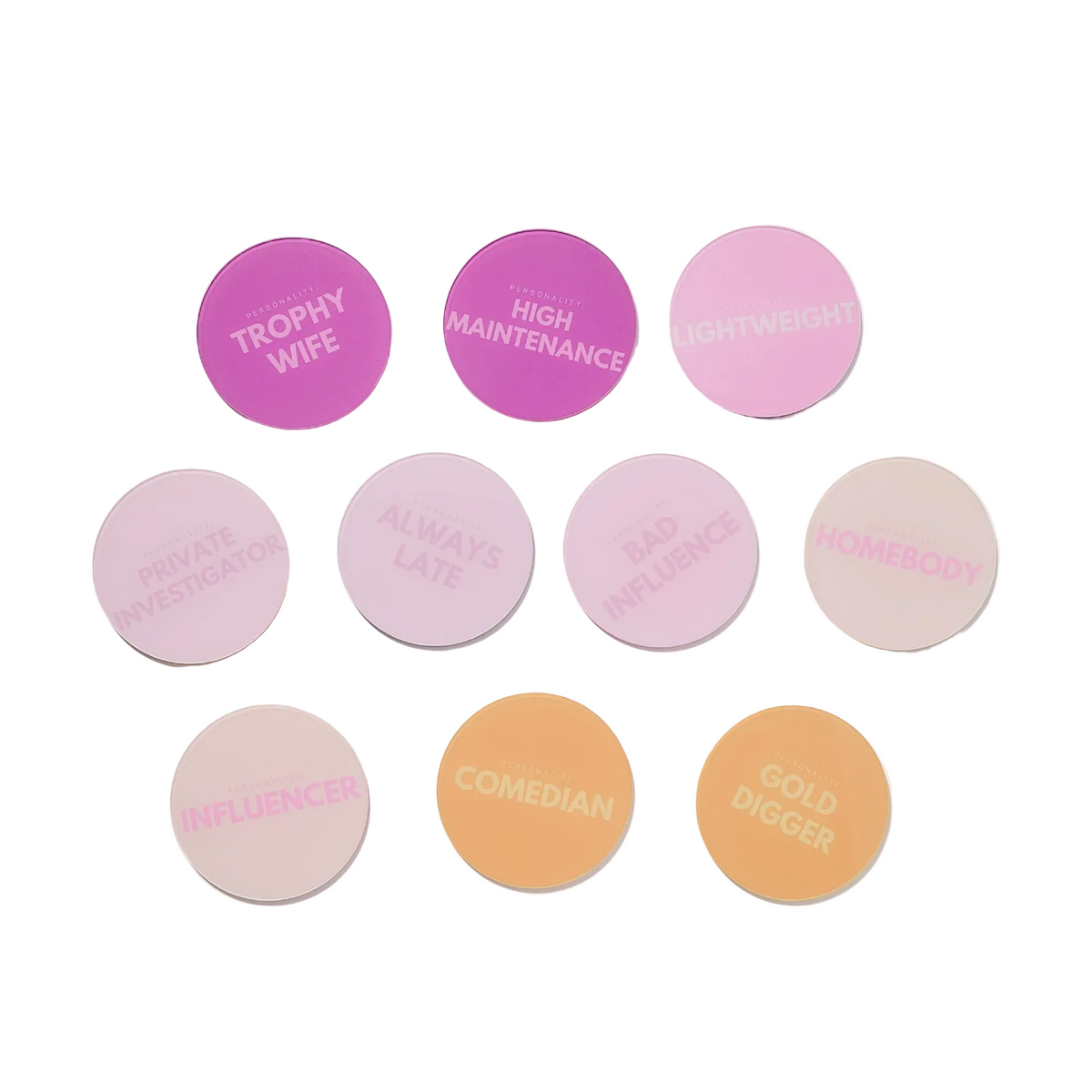 Personality Coasters- 10 Options