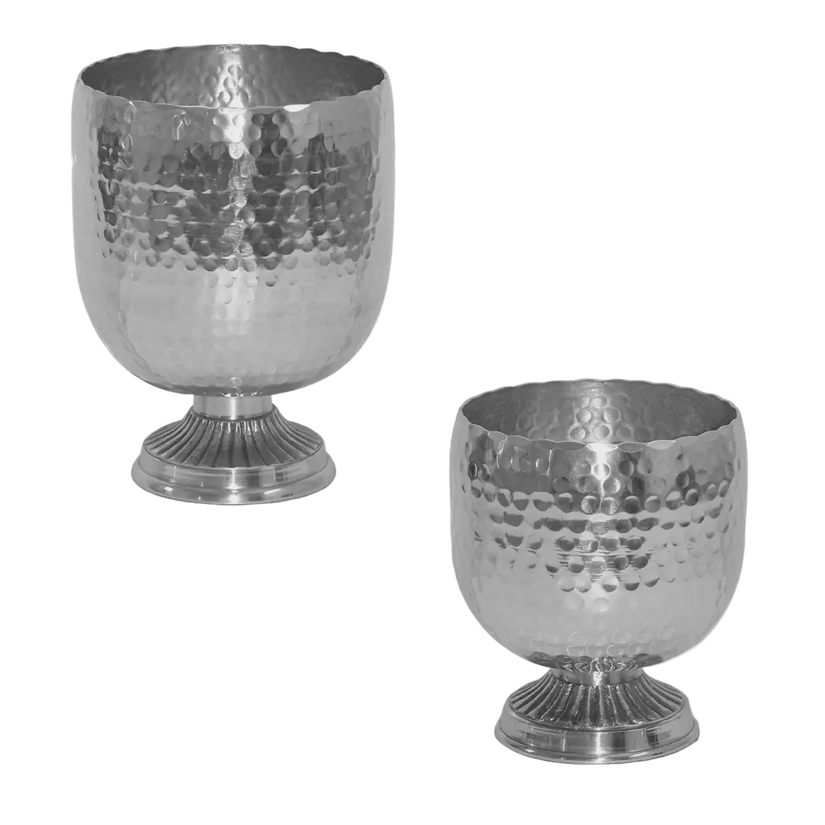 Aluminum Hammered Pedestal Wine Chiller - 2 Sizes