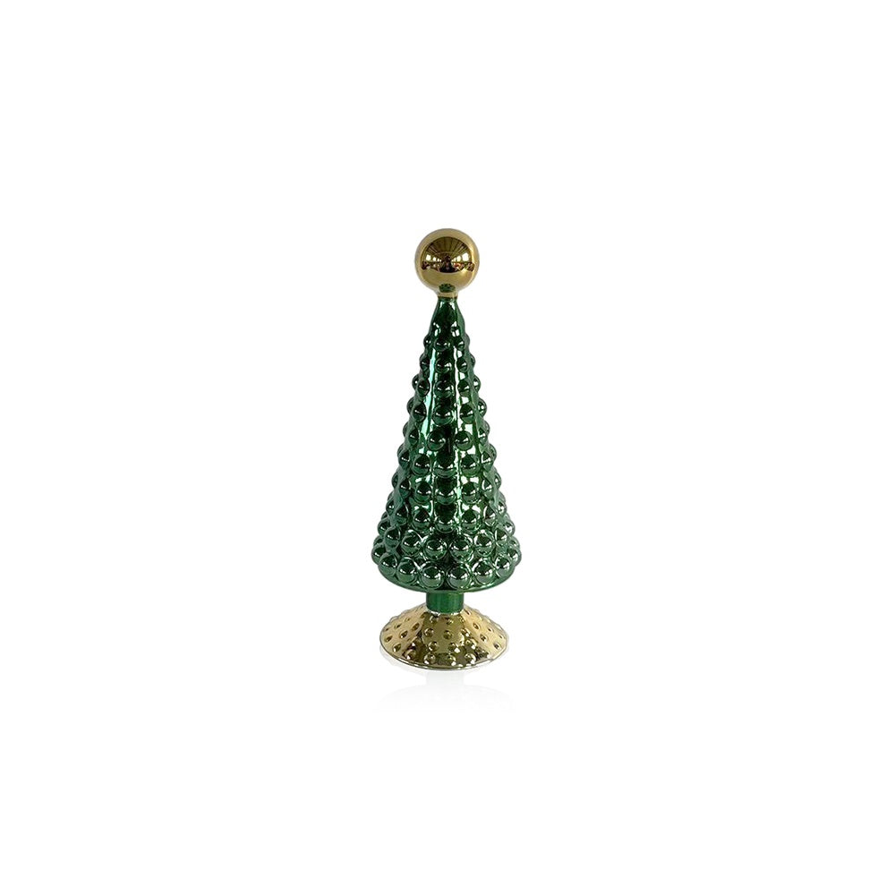 10" Green & Gold Hobnail Tree