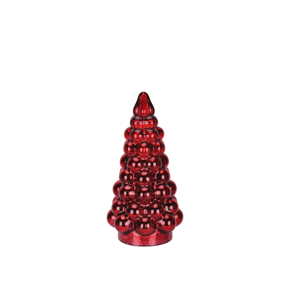 11" Red Glass Christmas Tree