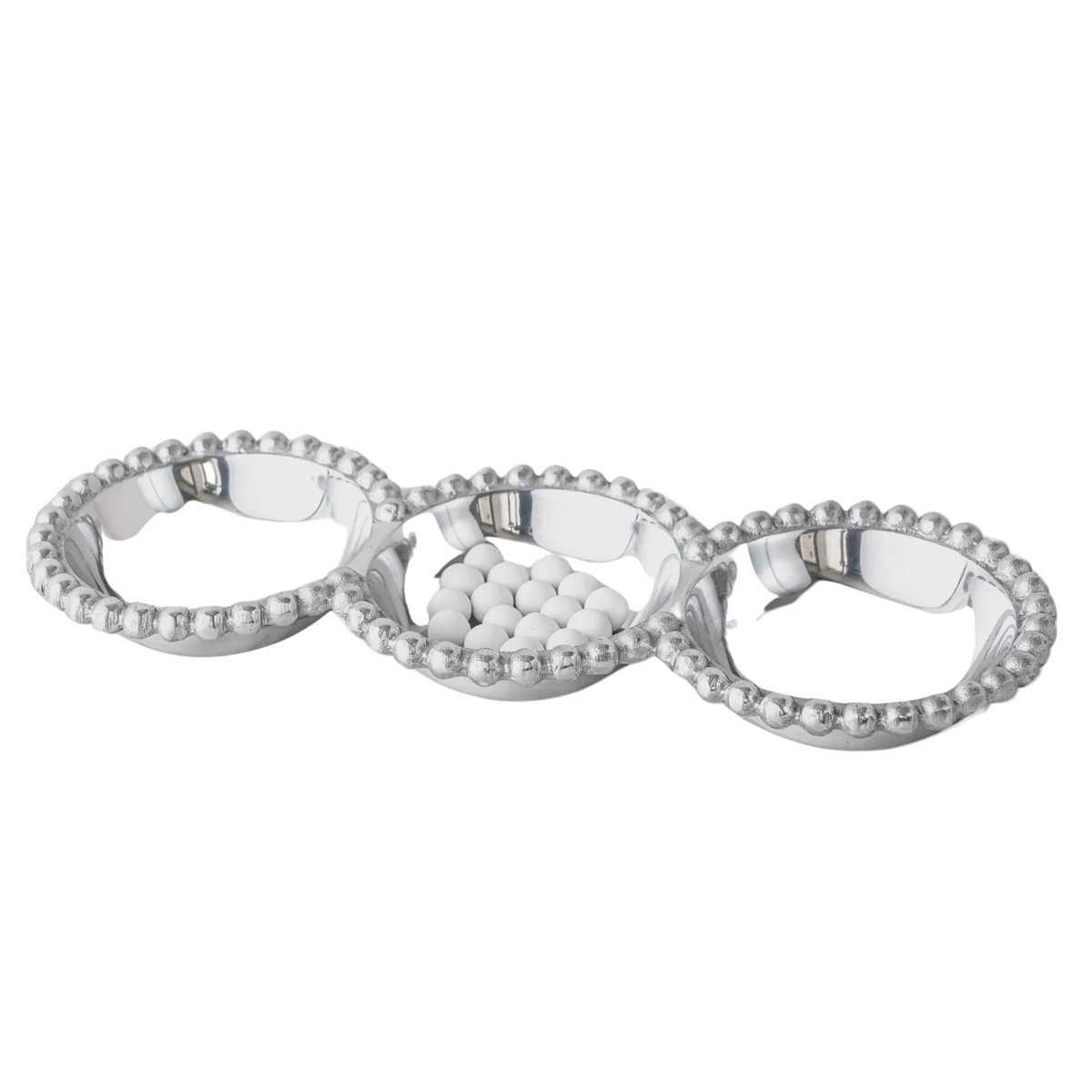 Beaded Round Tray - 3 Sections
