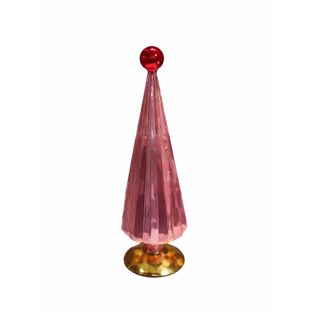 Pink Glass Christmas Tree – 10"