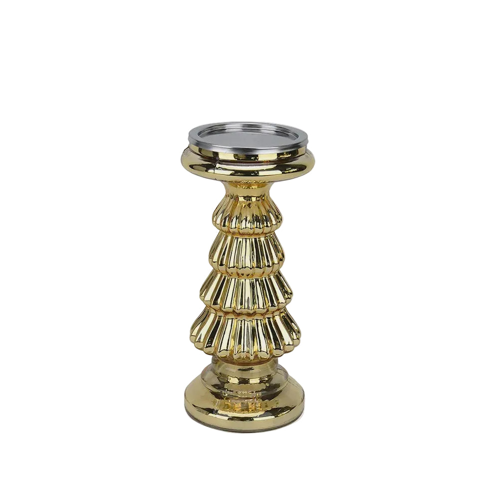 10" Gold Christmas Tree Candle Holder