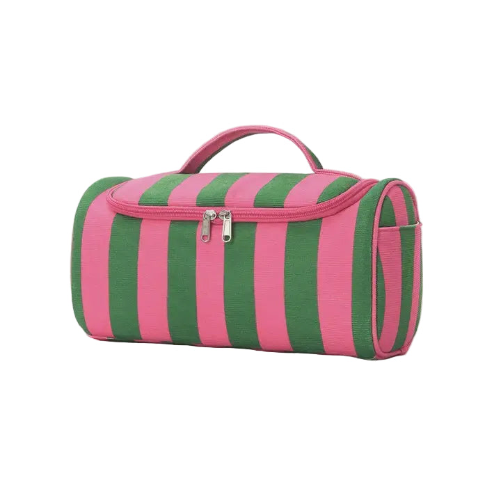 Striped Hair Tool Storage Bag – Hot Pink & Green