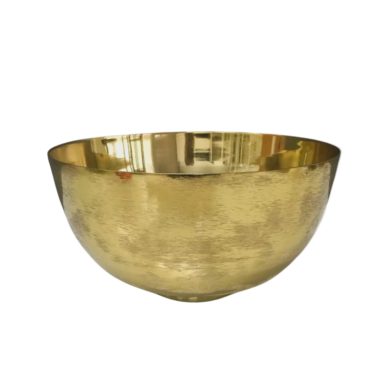 Large Gold Round Etched & Polished Bowl