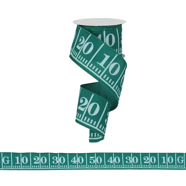 2.5" x 10 Yard Football Field Wired Ribbon