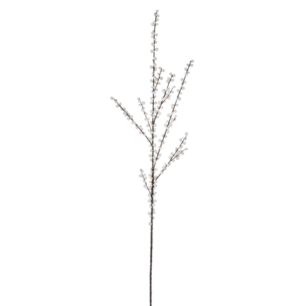 44" White Ilex Berry Spray