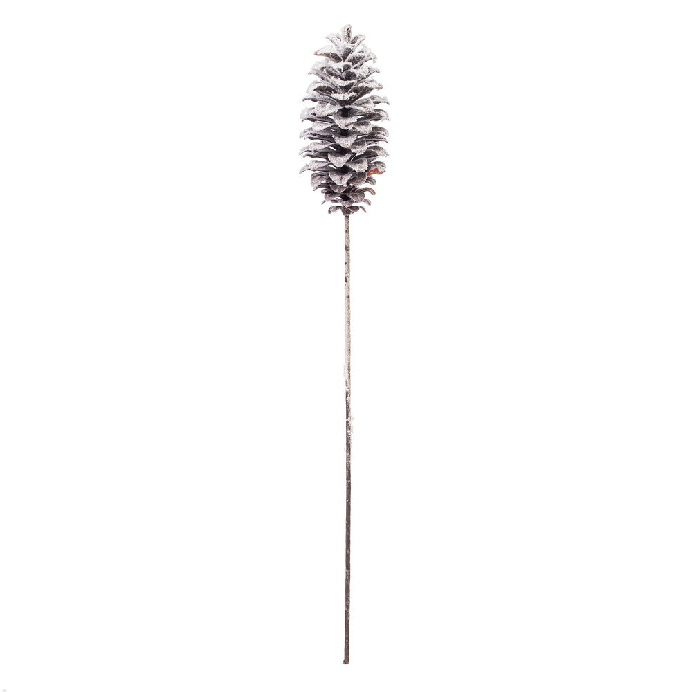 33" Grand Glitter Artificial Snow Pinecone Stem