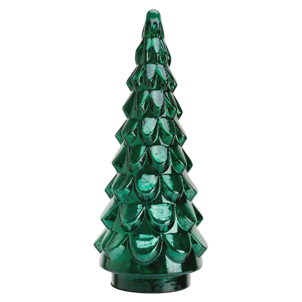 21.7 Inch Green Glass Christmas Tree