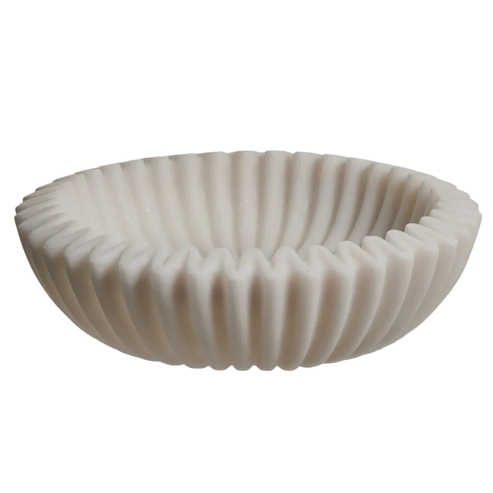 8" Ruffled Marble Bowl