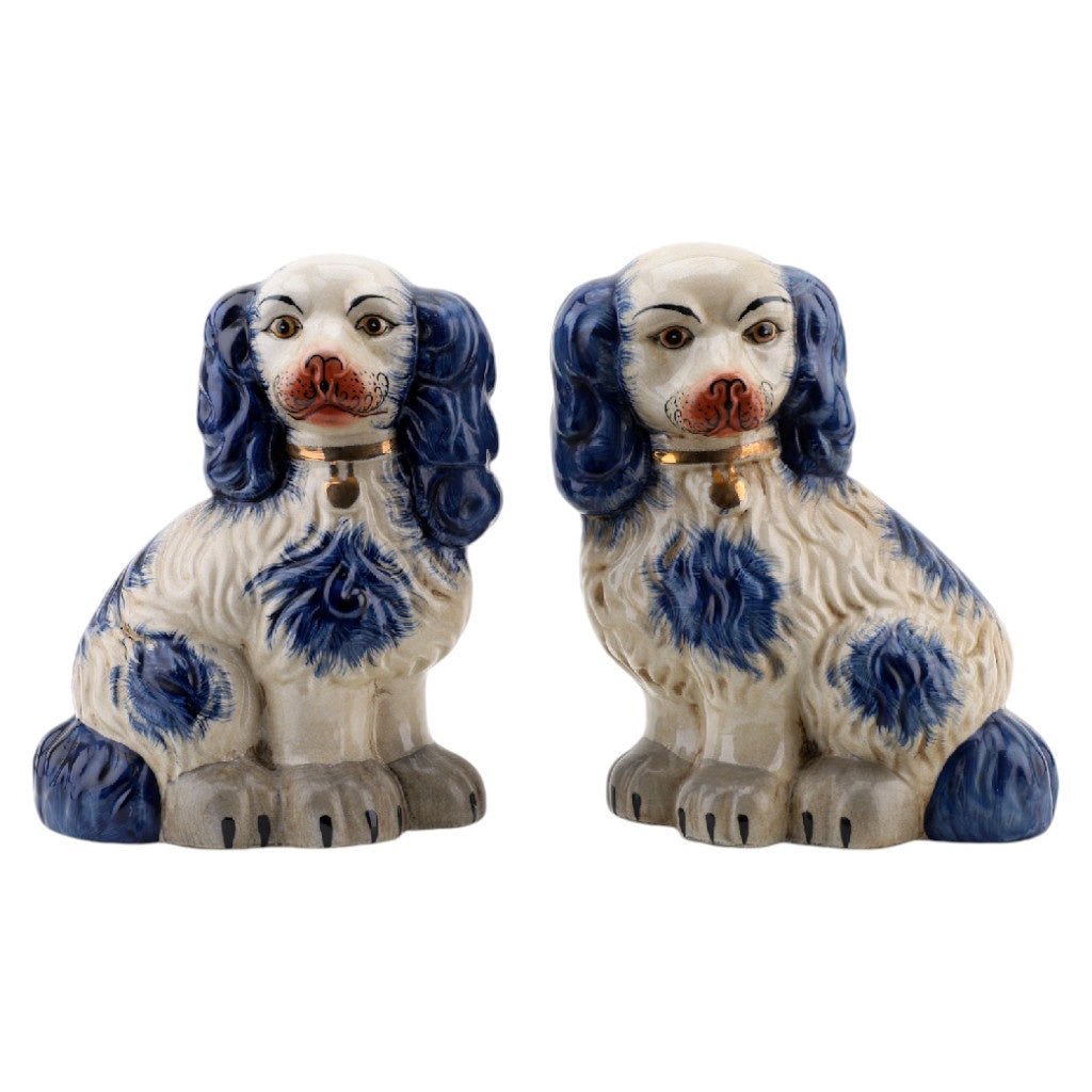 Blue & White Staffordshire Dog Figurines - 2 Options