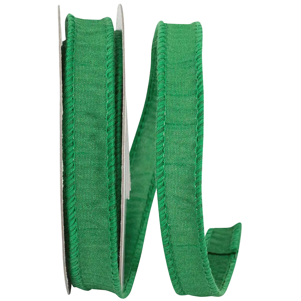 1" x 10 Yard Emerald Green Dupioni Wired Ribbon