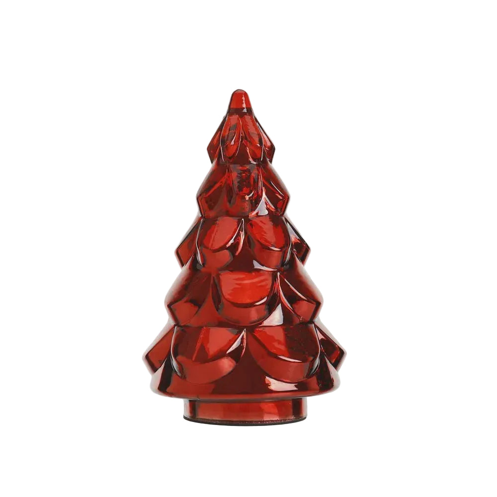 14 Inch Red Glass Christmas Tree