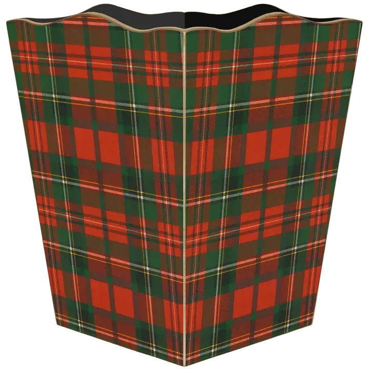 Red & Green Plaid Wastepaper Basket