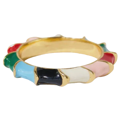 Paisley Twisted Enamel Ring - Multi Color