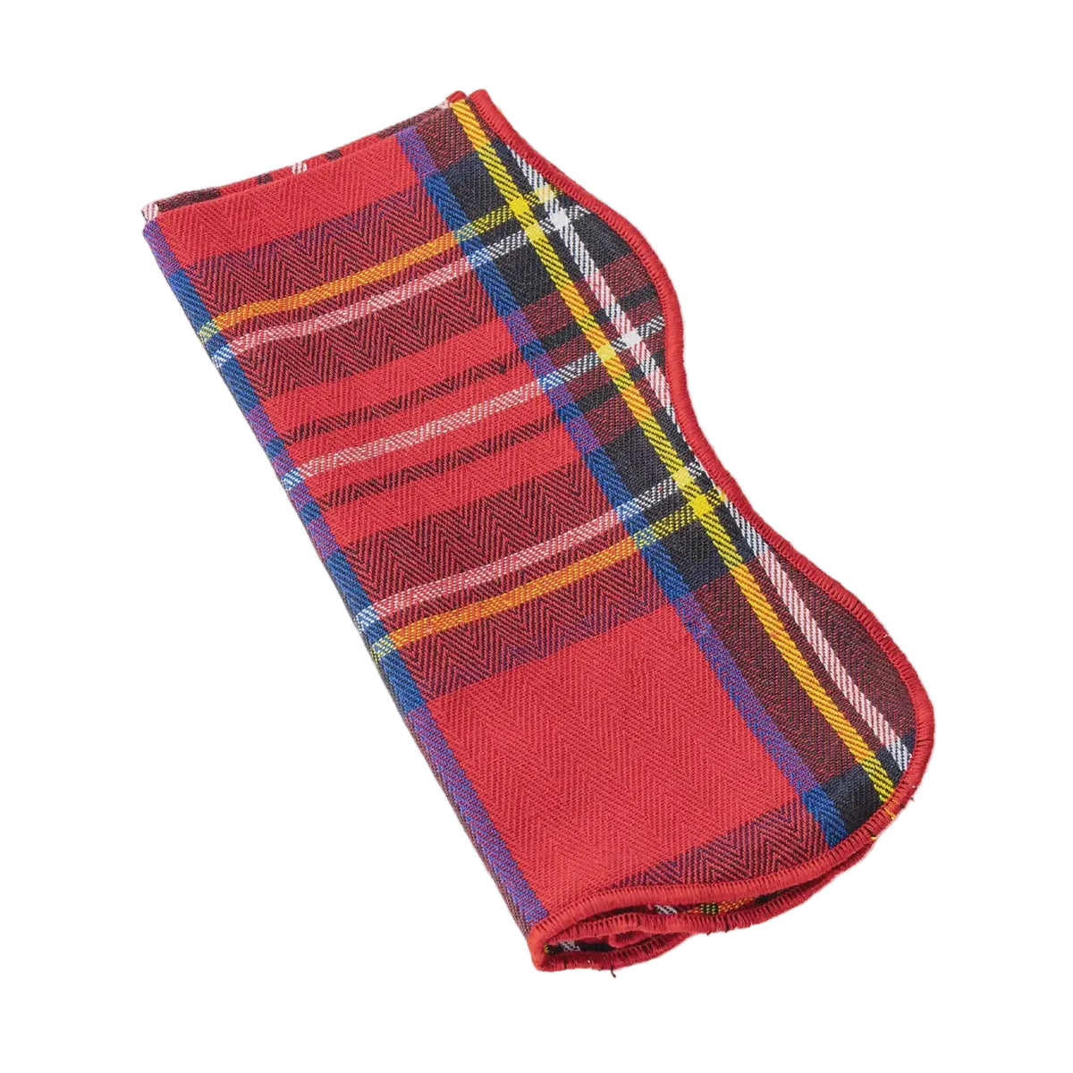 Red Tartan Plaid Scalloped Cotton Dinner Napkin