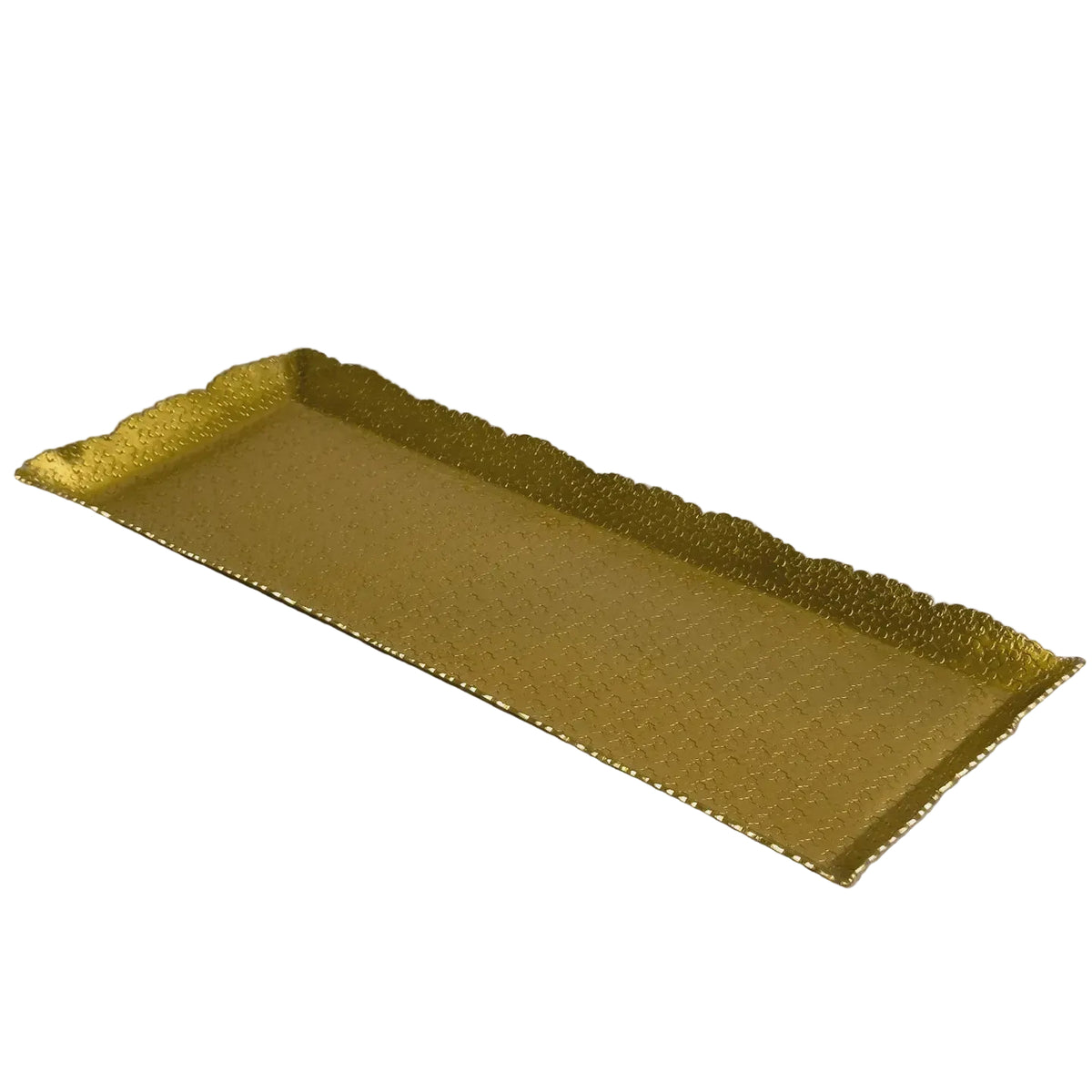 Large Gold Aluminum Hammered Rectangle Cutting Tray