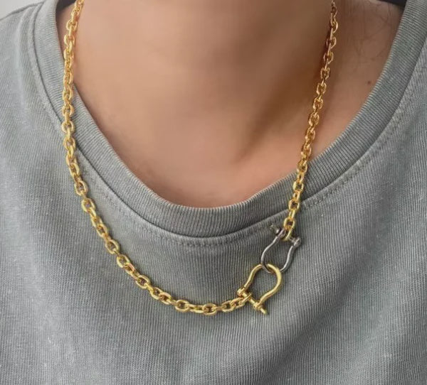 Giddy Up Rodeo Two Tone Hose Bit Shackle Necklace