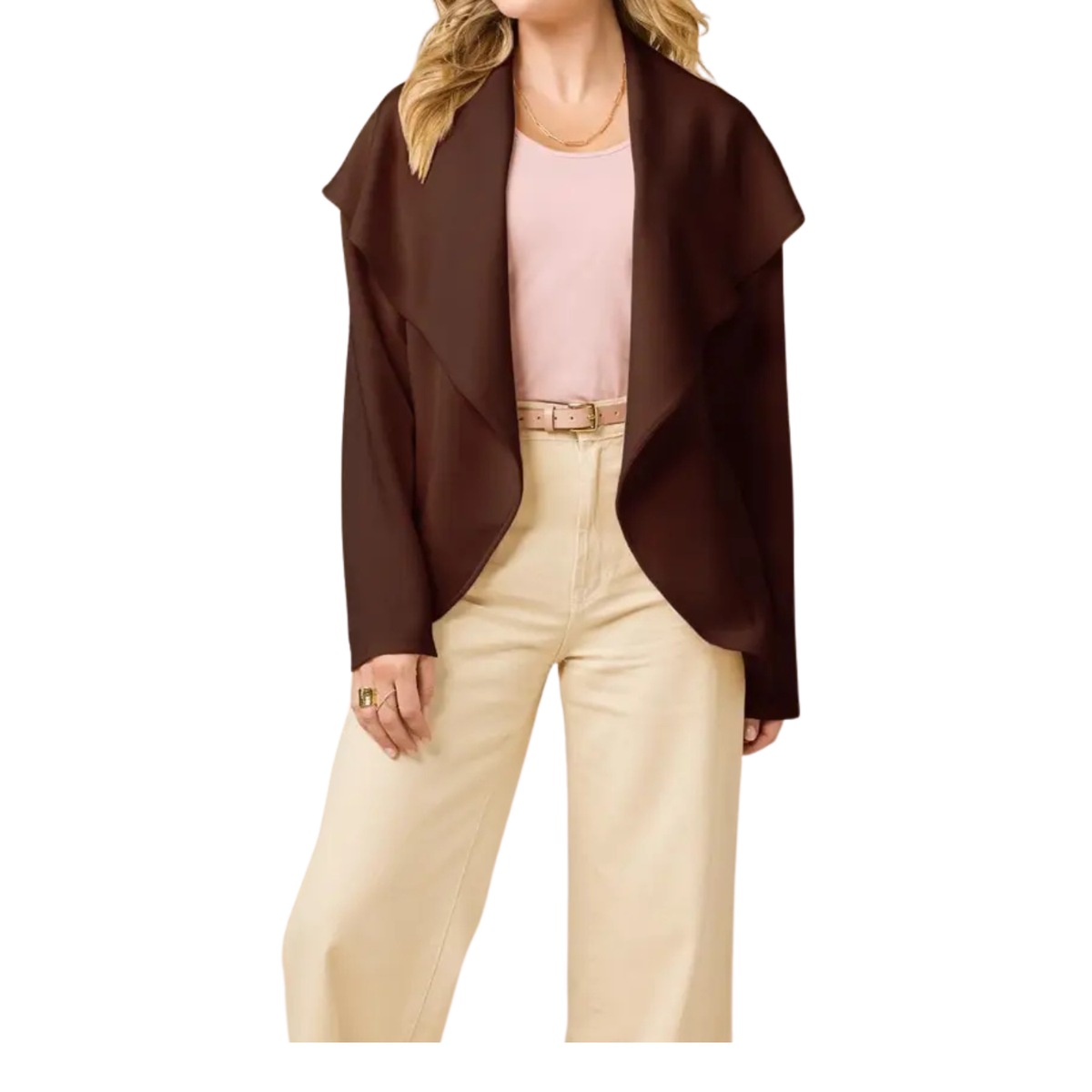 Dreamtech Exaggerated Collar Cardigan – Espresso