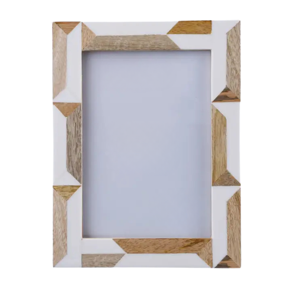 Woodline Pattern Resin & Wood Picture Frame – 5" x 7"