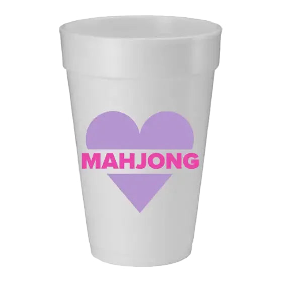 Heart Mahjong Reverse Color Foam Cup