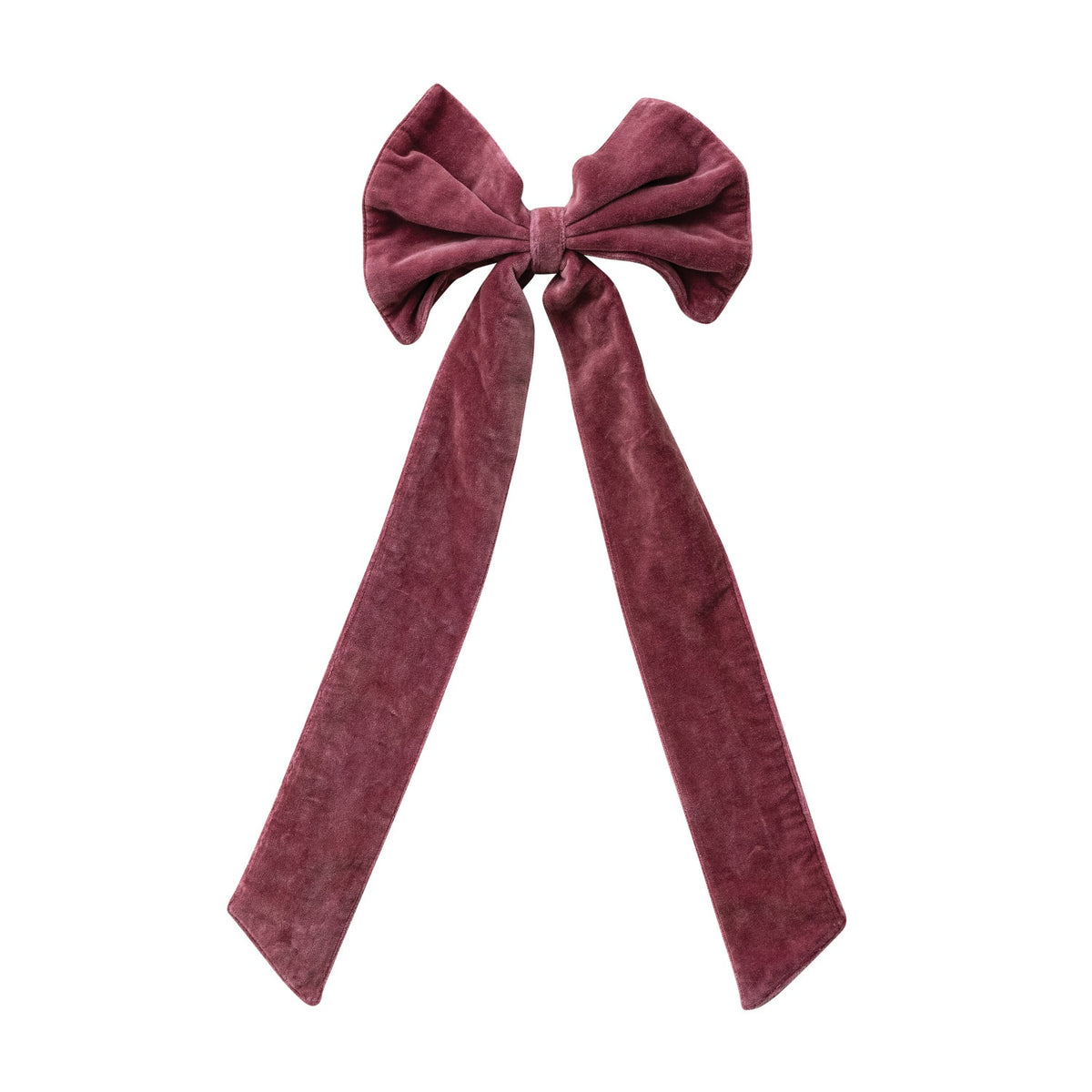 Cotton Velvet Clip-On Bow – Burgundy