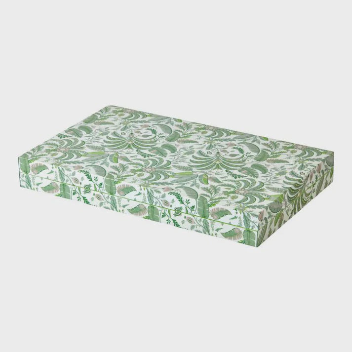 Palm Beach Green Lacquer Backgammon Set