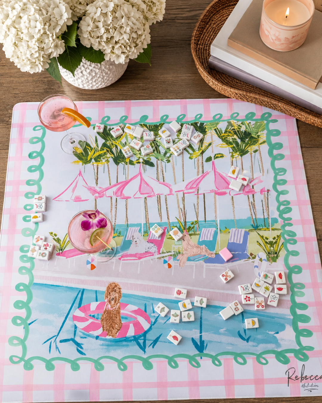 Pool Pawty-Mahjong Mat