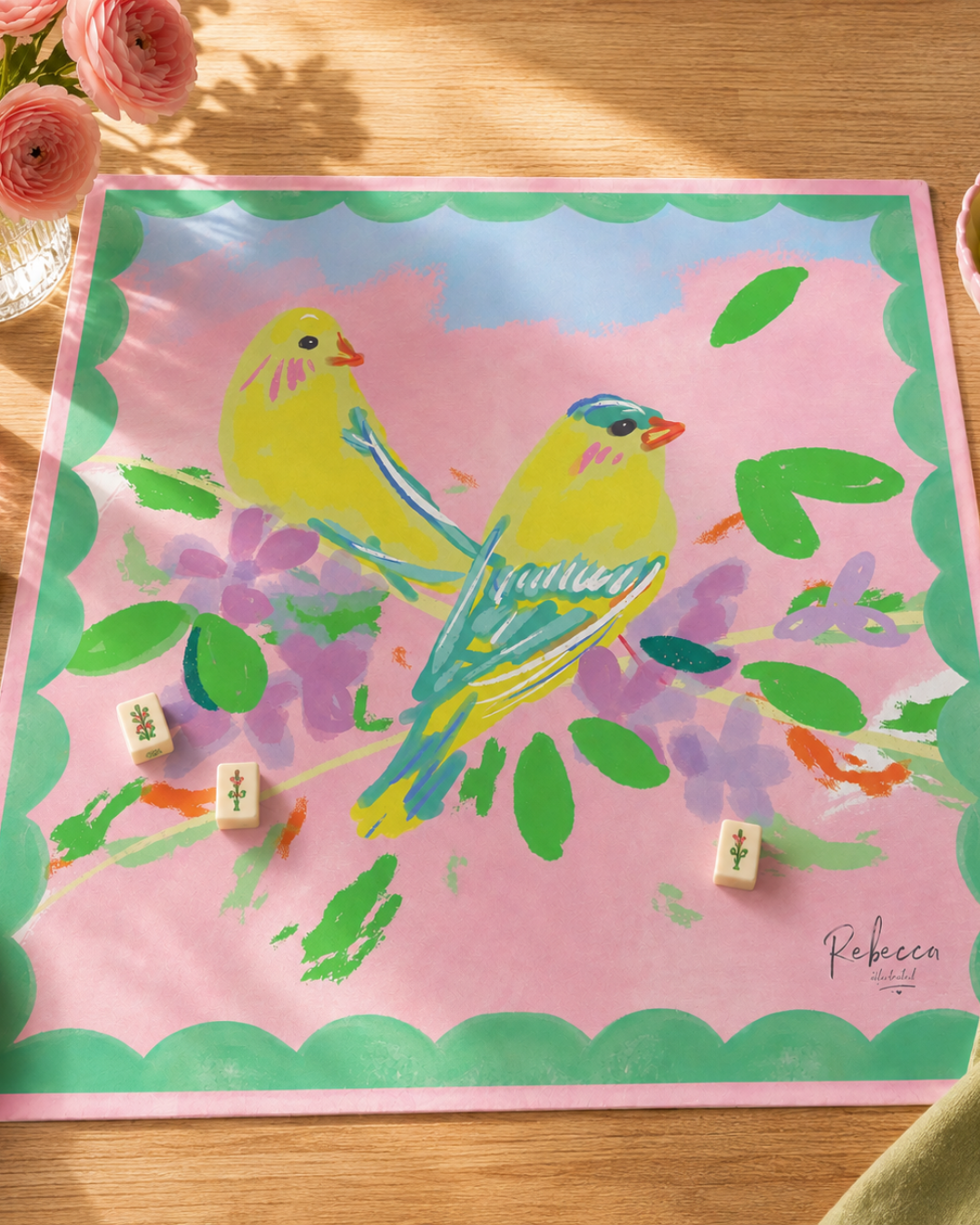 Canaries-Mahjong Mat