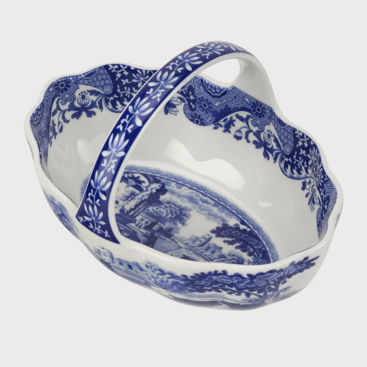 Spode Blue Italian Handled Basket