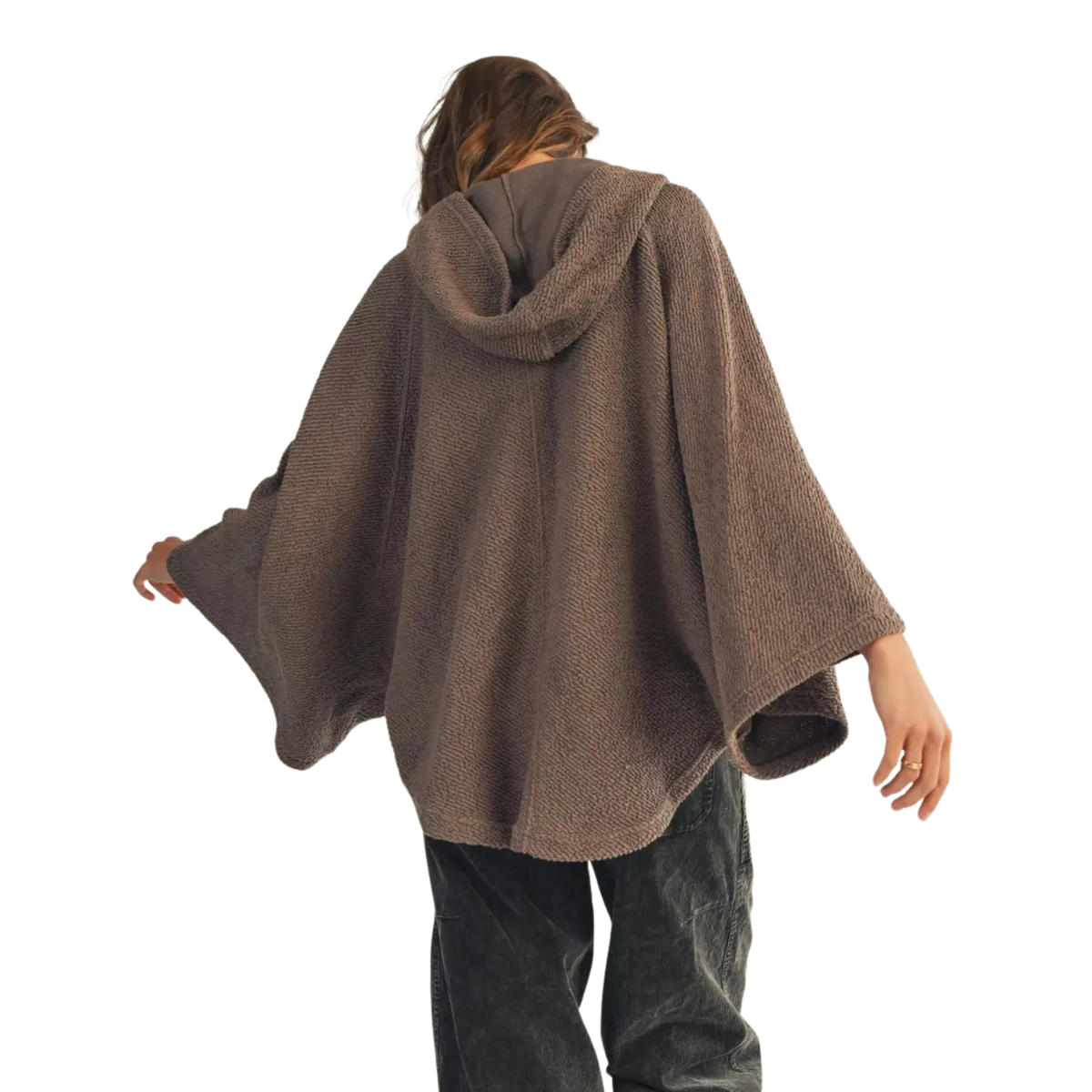 Washed Vintage V-Neck Hoodie with Front Pocket