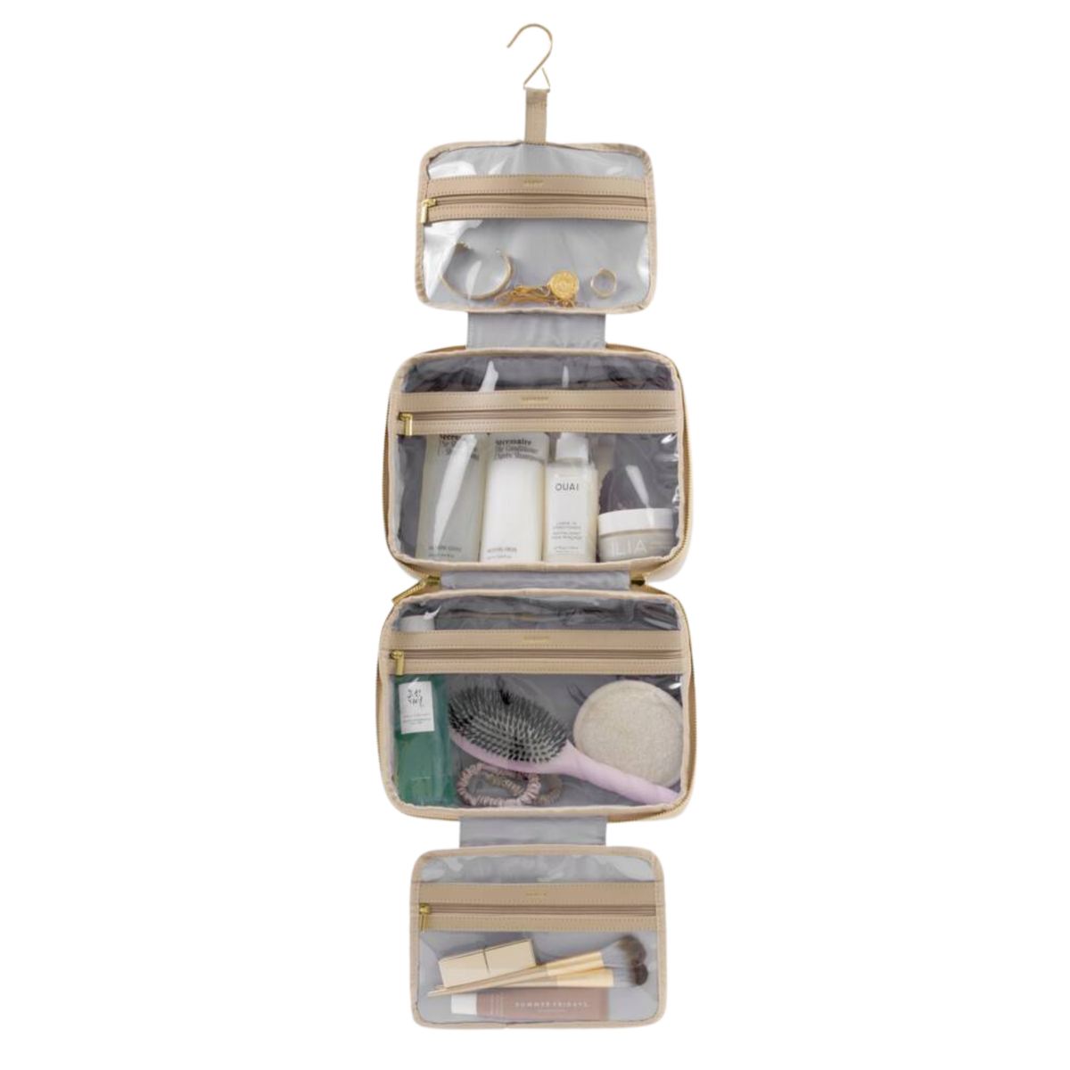 Taupe Hanging Makeup & Toiletry Bag