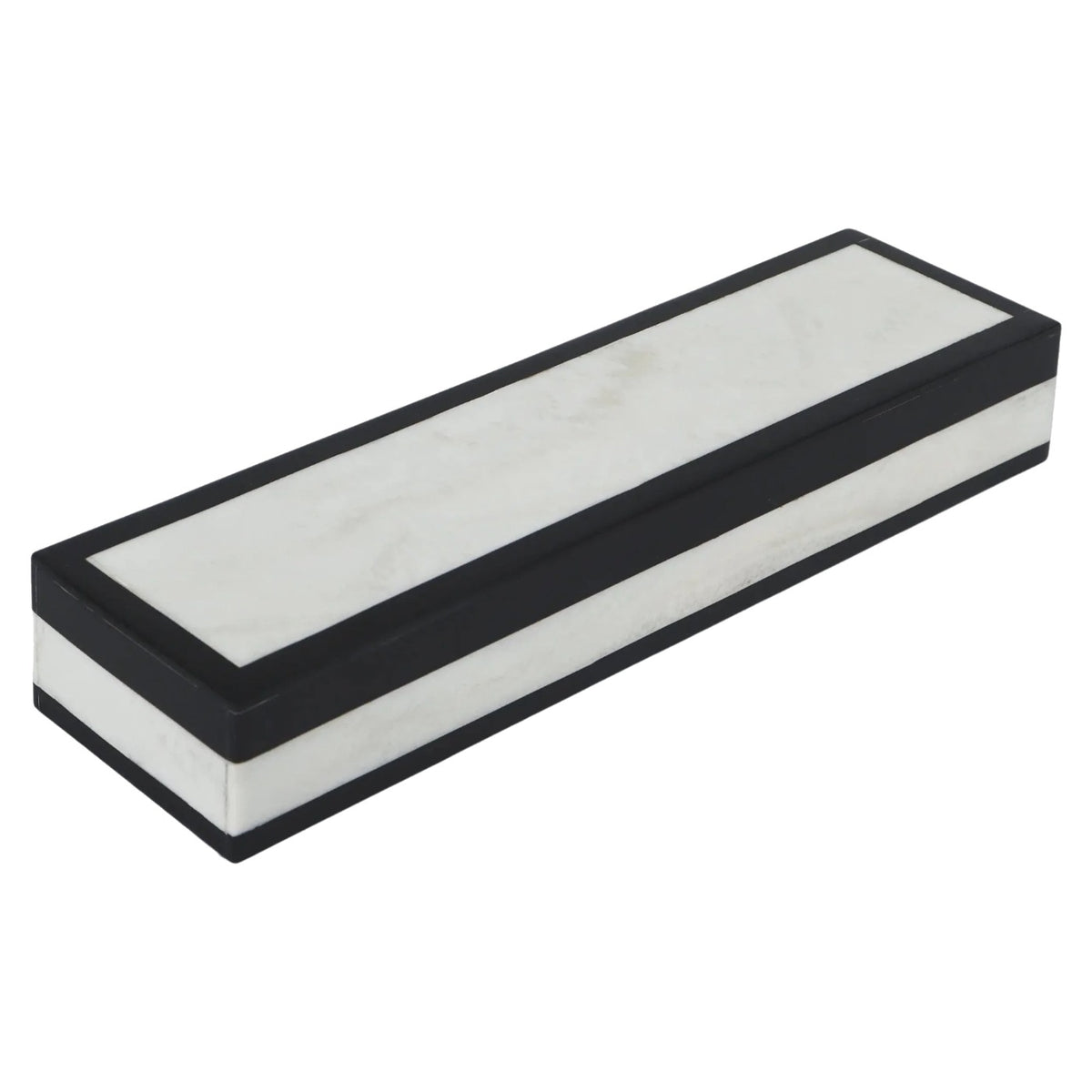 Black & White Mono Court Decorative Box | 10" x 2.5"