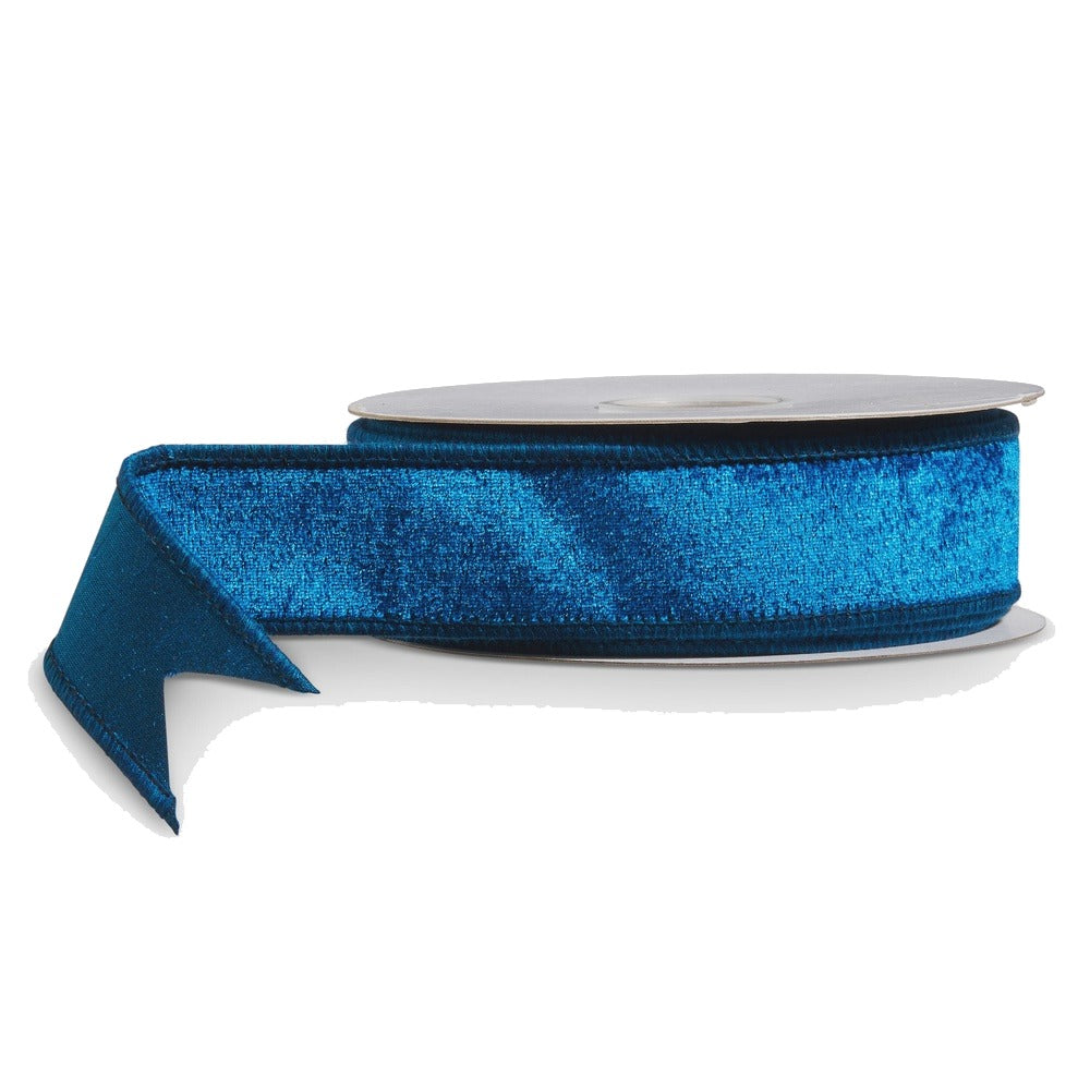 1.5" Velvet Blue Wired Ribbon | 10yds