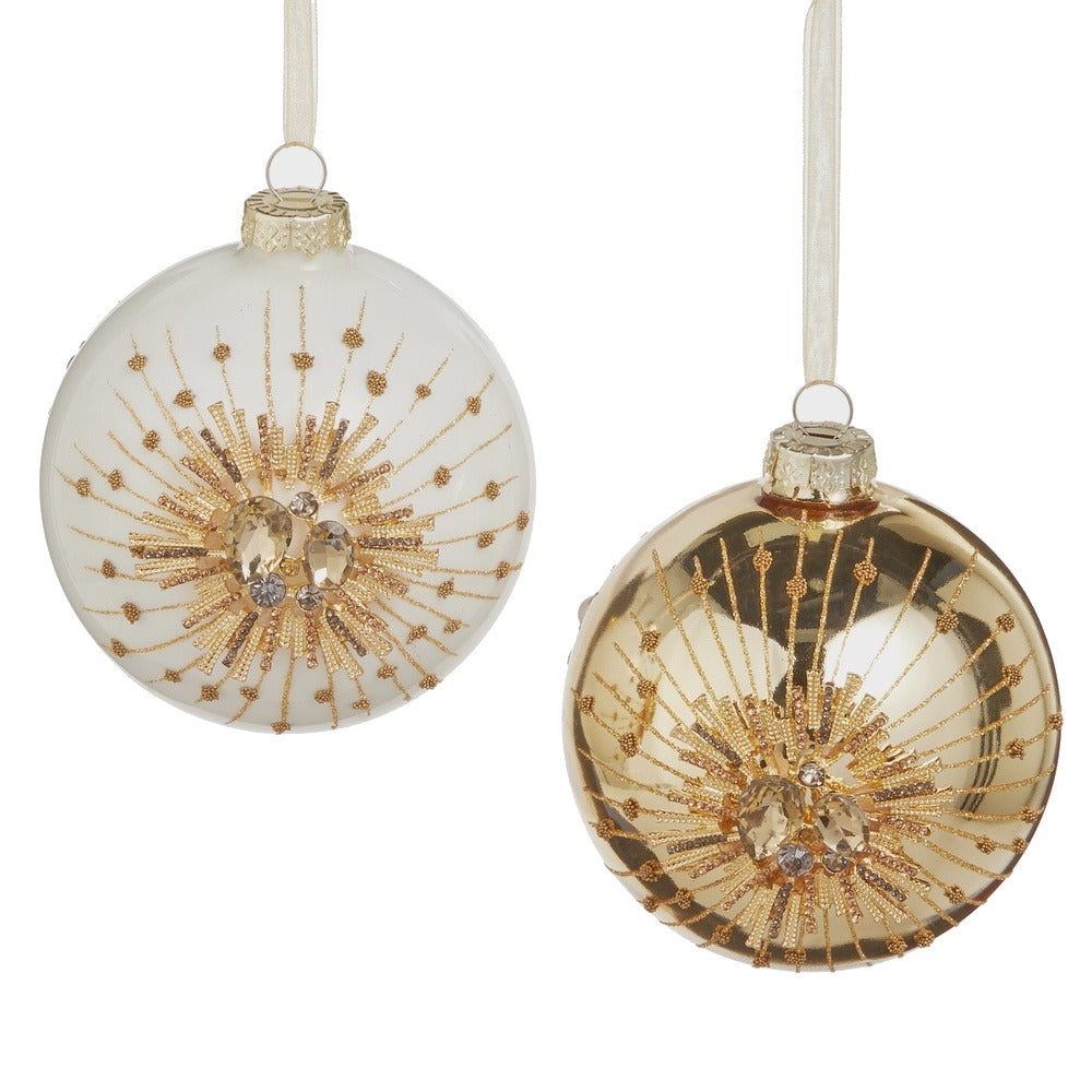 4.5" Jewel Starburst Ball Ornament- 2 Options