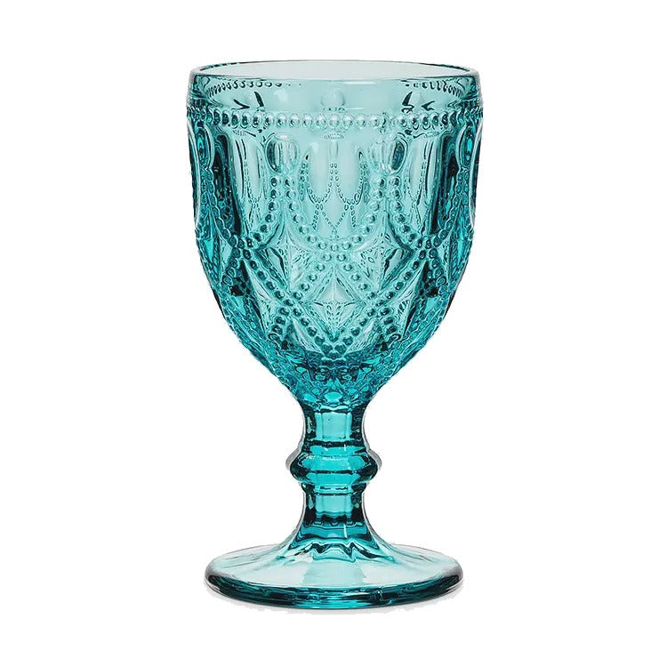 Jewel & Bead Turquoise Goblet - 12 oz