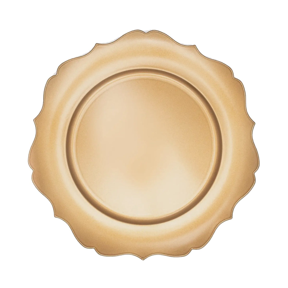 Gold Scalloped Charger- 13" Plastic
