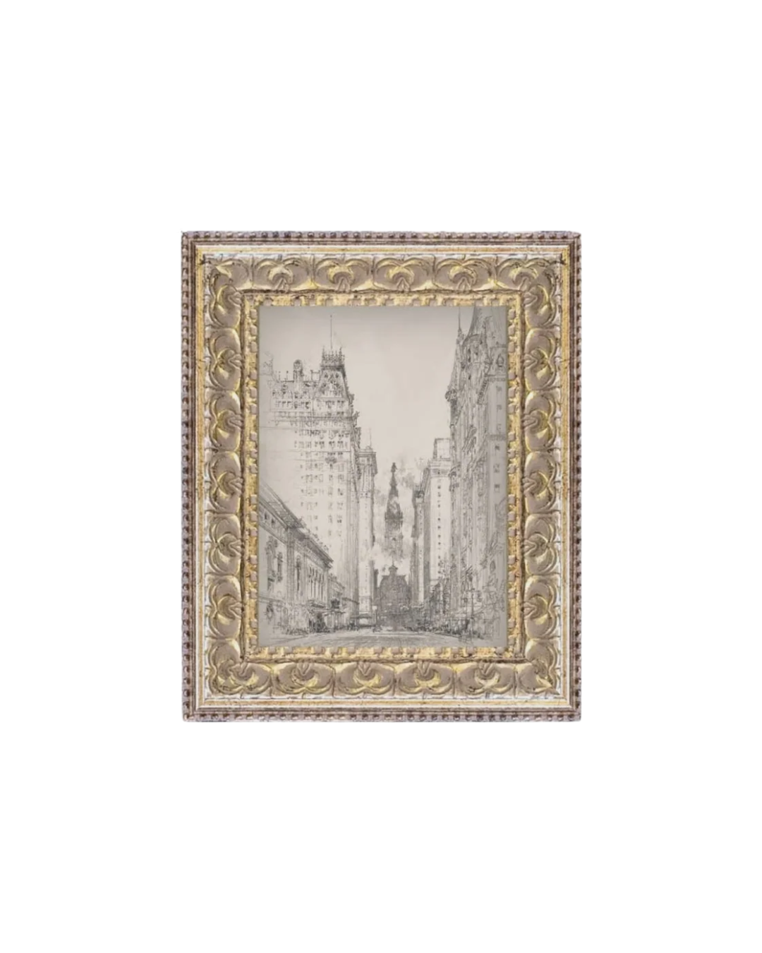 New York Sketch Framed Antique Art: 5x7