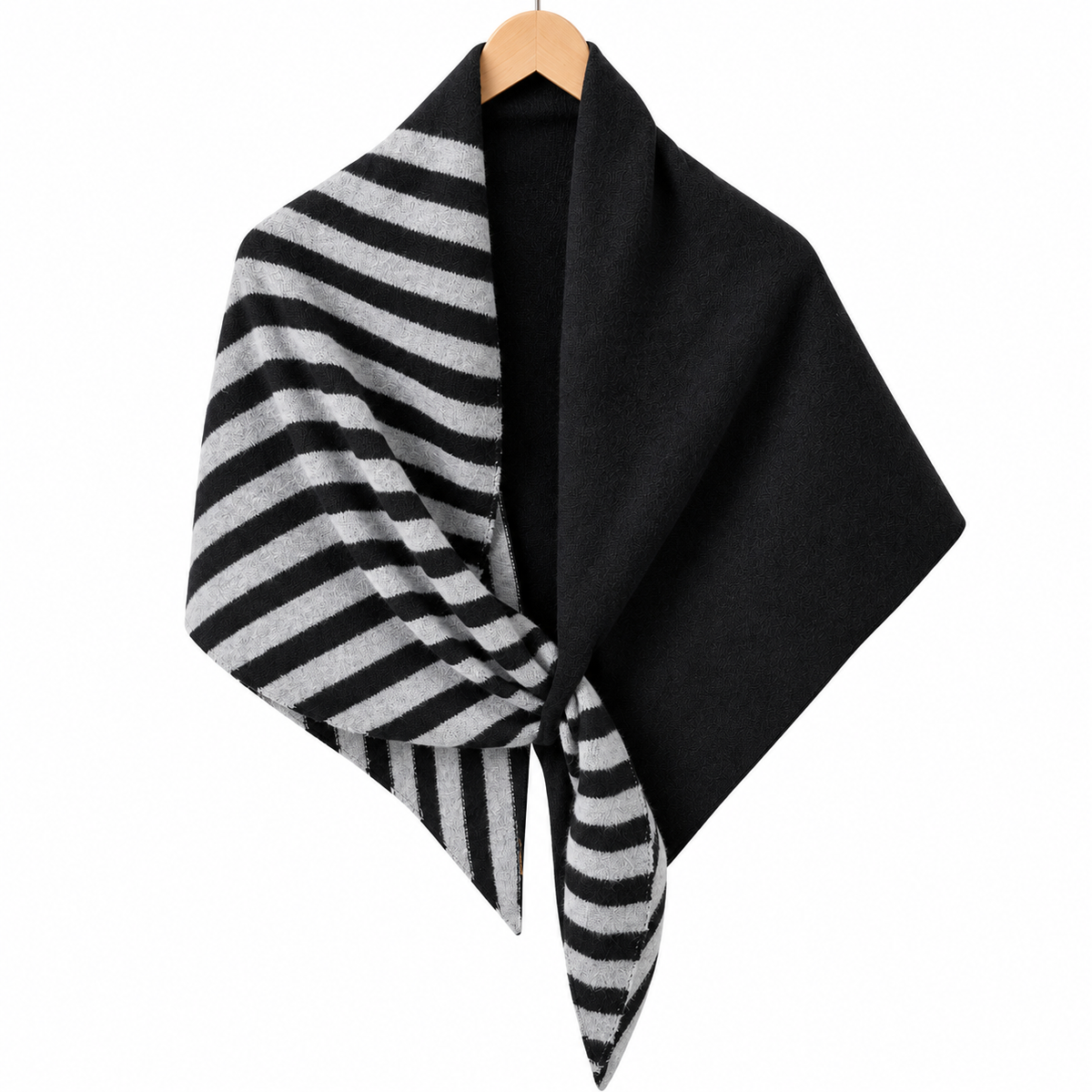 Simple Striped Colorblock Large Triangle Shawl