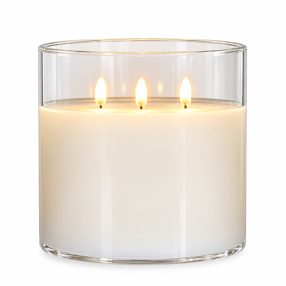 Radiance Ember Tri-Wick Candle, Simply Ivory | 8" x 6"