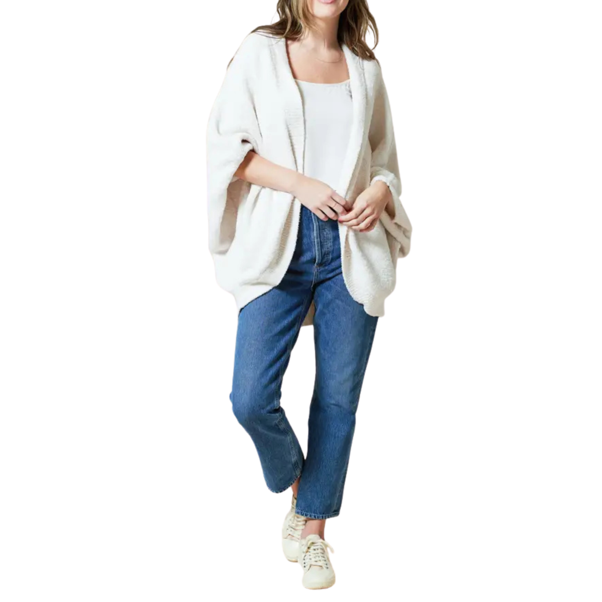 Soft & Cozy One Size Marshmallow Shrug – Almond