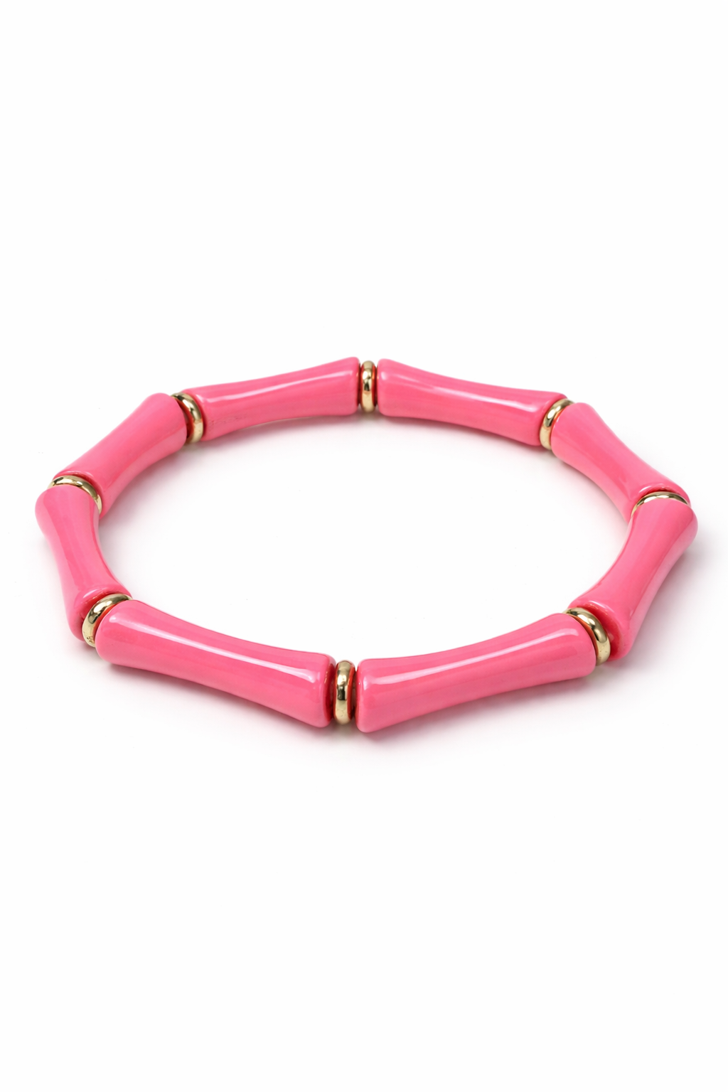Hot Pink Beaded Stretch Bracelet
